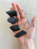 Load image into Gallery viewer, Crystal Key Ring | Raw Black Tourmaline
