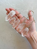 Load image into Gallery viewer, Crystal Key Ring | Raw Clear Quartz
