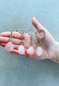 Crystal Key Ring | Polished Rose Quartz