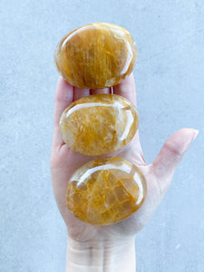 Yellow Hematoid Quartz | Palm Stone