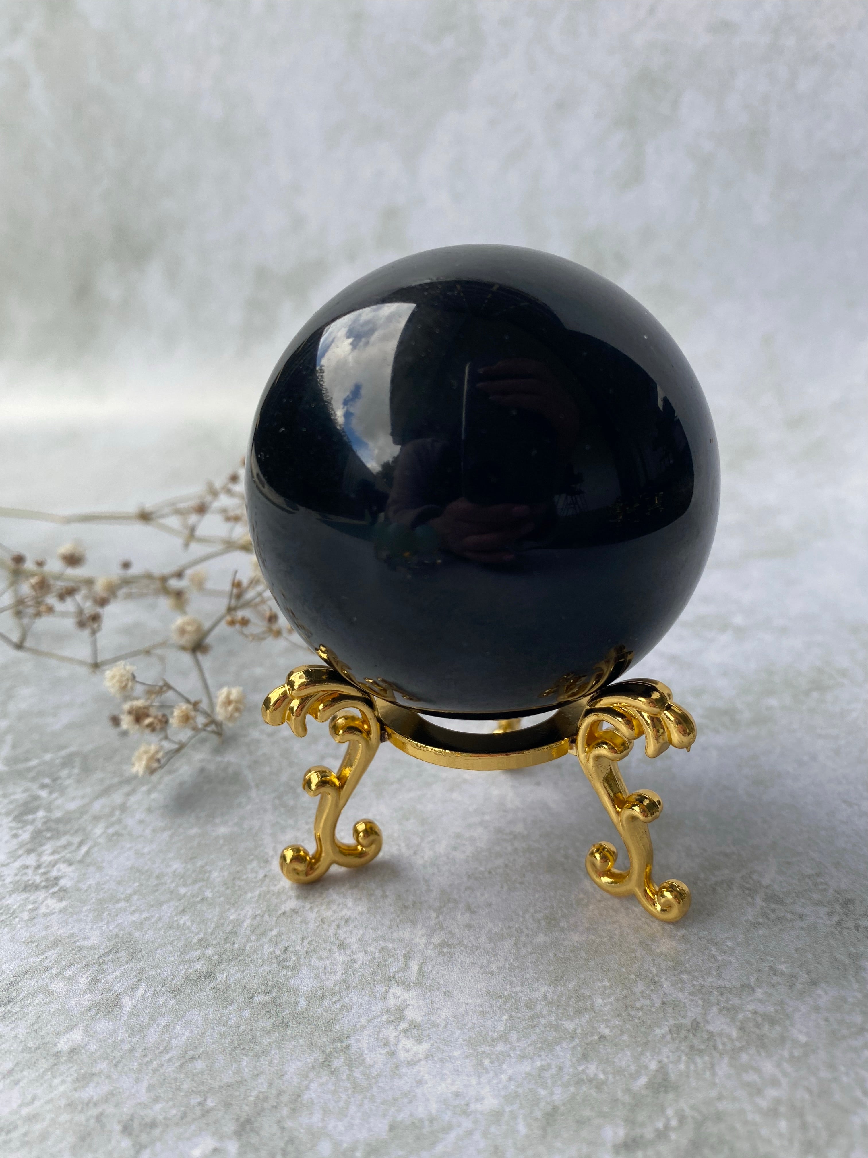 Crystal Sphere Stand | Gold