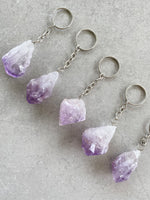 Load image into Gallery viewer, Crystal Key Ring | Raw Amethyst
