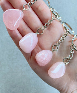 Crystal Key Ring | Polished Rose Quartz