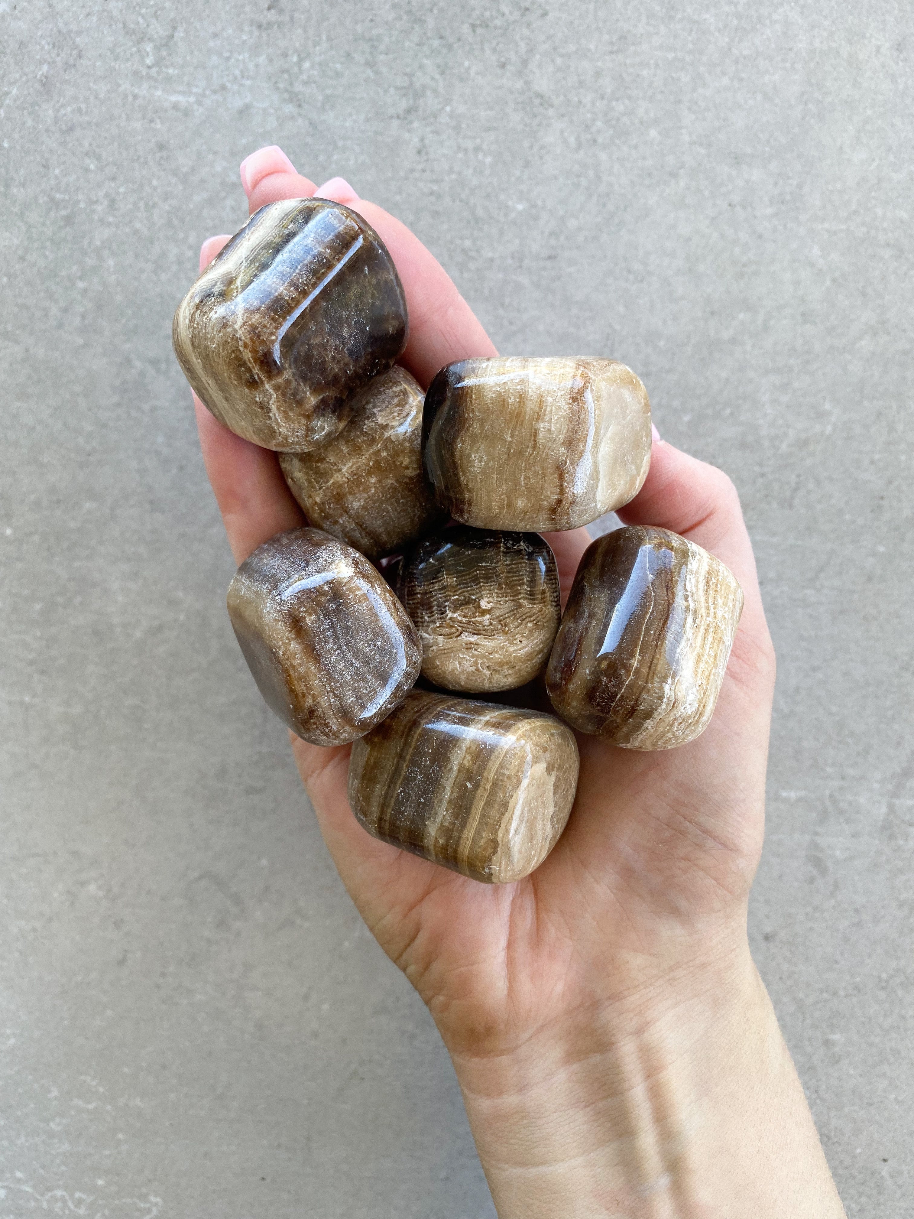 Chocolate Calcite Tumble Stone | L