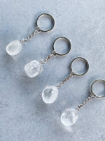 Load image into Gallery viewer, Crystal Key Ring | Polished Clear Quartz
