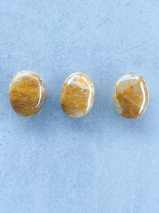 Yellow Hematoid Quartz | Palm Stone